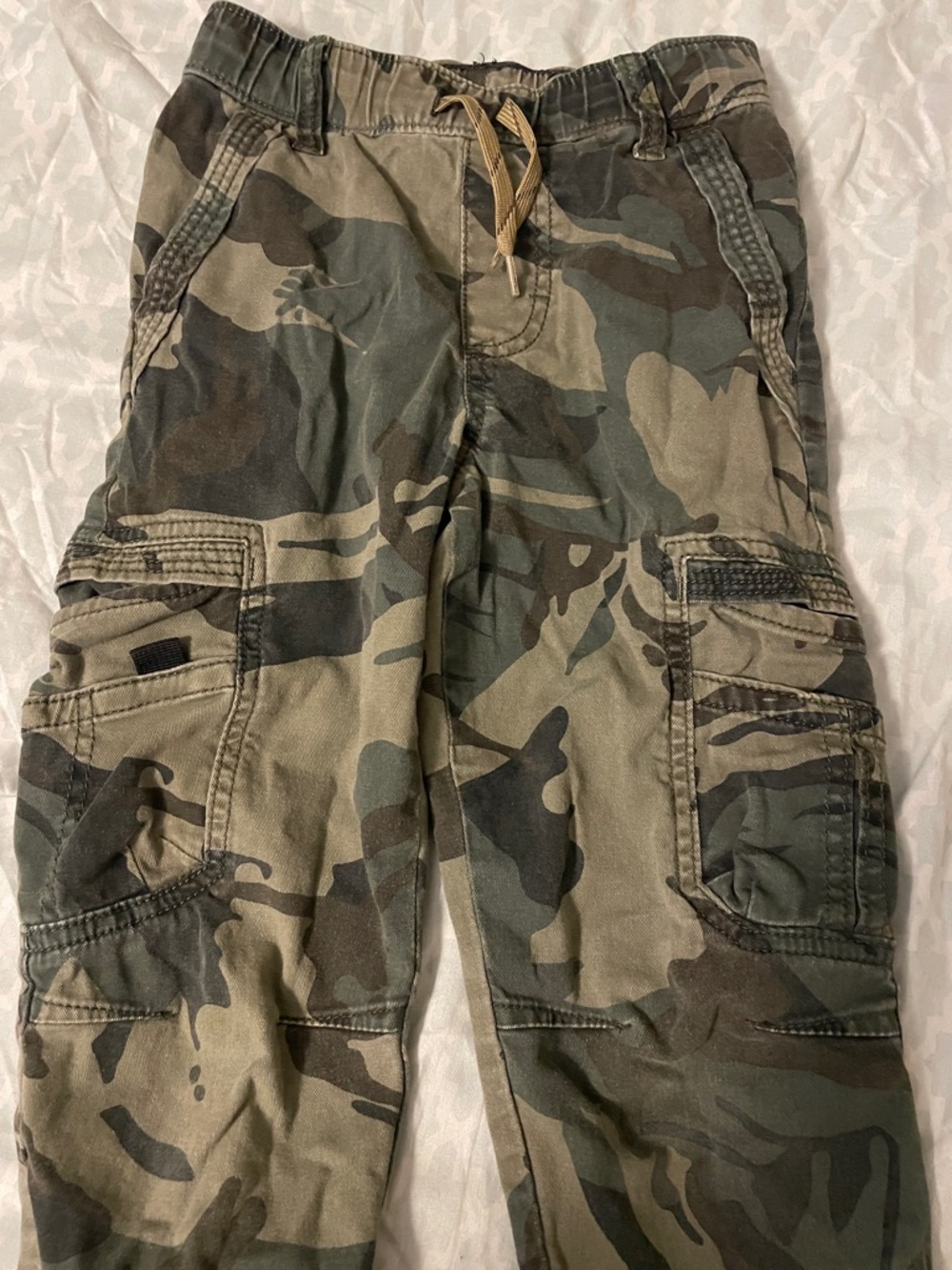 Boys Wrangler Green and Brown Camo Cargo Pants